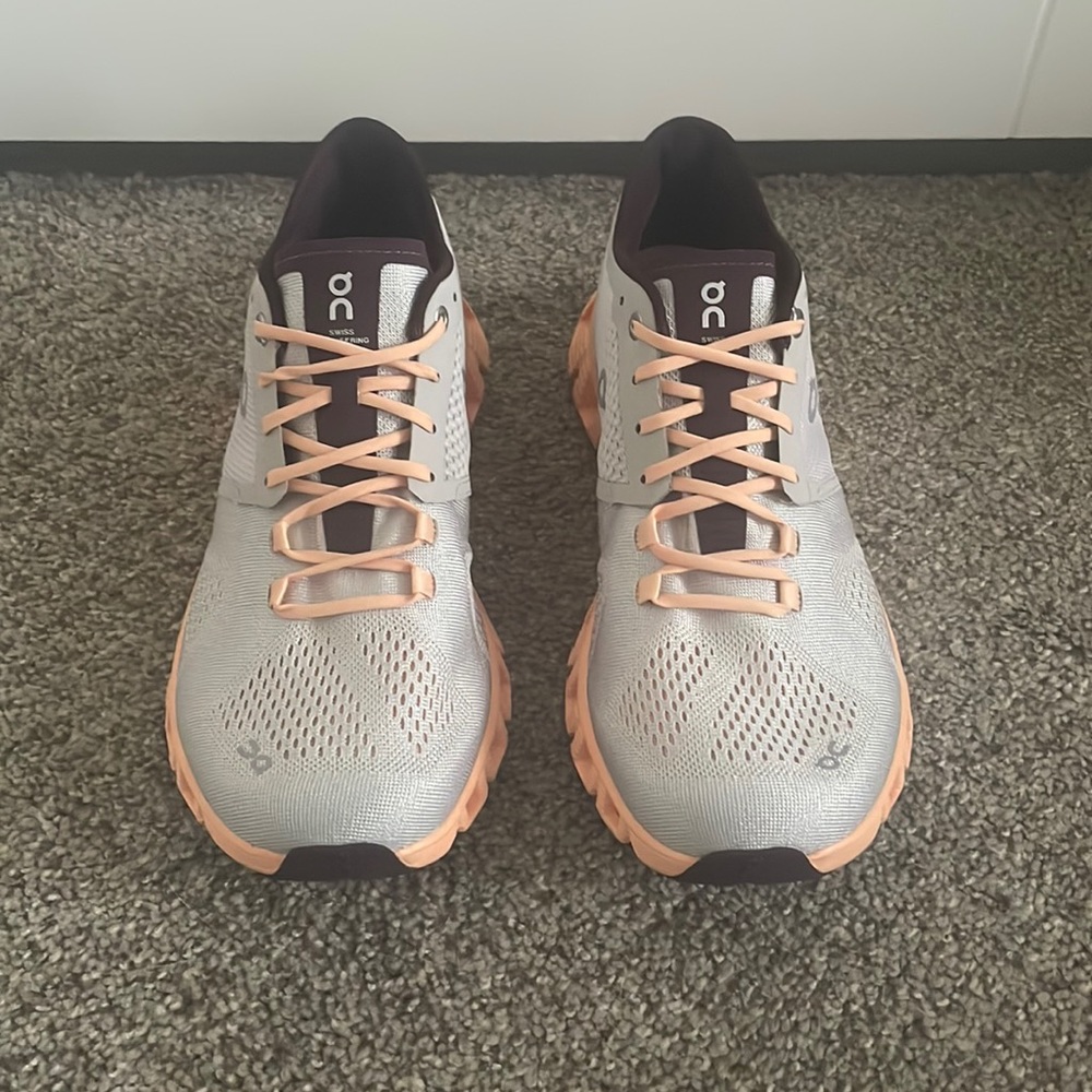 On Running, Cloud X, Gray/Orange/Purple, Size 9.5 Women, TTS